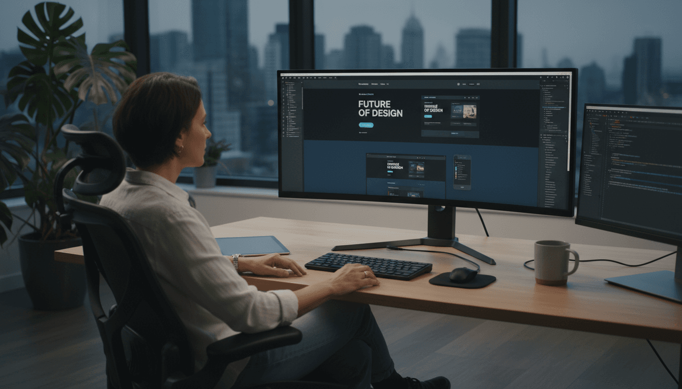 Modern professional web design workspace